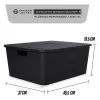 Canasto Cajón Organizador Rattan Plástico Premium Grande Xl Color Negro / Full Black