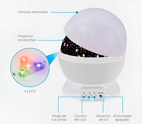 Velador Estrellas Luces Proyectores Luz Bola Pelotas Galaxia