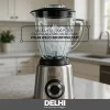 Licuadora De Vaso 1000w 1.5l Acero Inox Jarra Vidrio Delhi Color Plateado