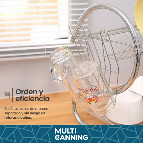 Escurridor Secaplatos 2 Pisos Cromado Platos Tazas Cubiertos Raitot