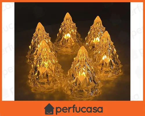 Árbol Navidad Luces Cálidas Decoración Iluminación Mesa 3u