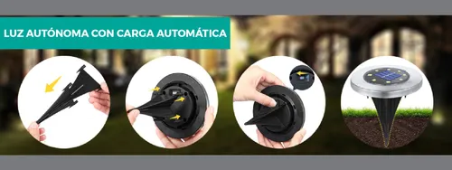 Estaca Solar Pinche Nexum 8 Leds X 4 Unidades Fría O Cálida Estructura Luz cálida