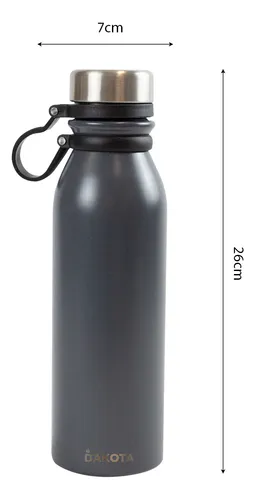 Botella Termica Deportiva Dakota Acero Inoxidable 600ml Color Gris Ocuro