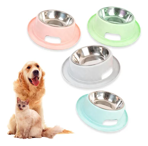 Bowl Comedero Para Mascotas Anti Hormigas Anti Deslizante Color Rosa