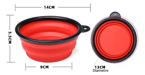 Bowl Silicona Mascotas Bebedero Comedero Plegable 350ml