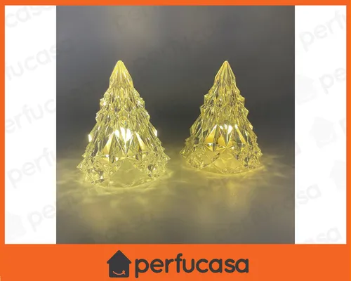 Árbol Navidad Luces Cálidas Decoración Iluminación Mesa 3u