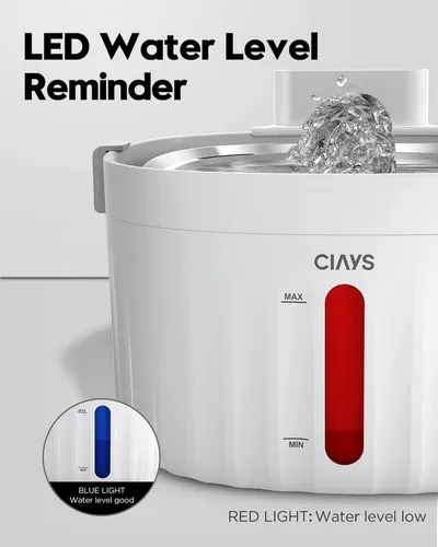 Bebedero Fuente De Agua Para Mascotas Acero Inoxidable Color Blanco