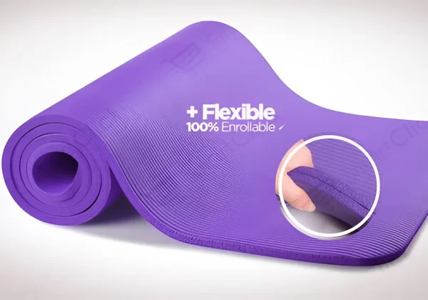 Mat Yoga 10 Mm Colchoneta Pilates Caucho Nbr 180x62 + Bolso Violeta