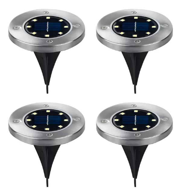 Estaca Solar Pinche Nexum 8 Leds X 4 Unidades Fría O Cálida Estructura Luz cálida
