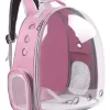Mochila Transportadora Para Mascotas Rigida Gatos Perros Capsula Transparente Rosa