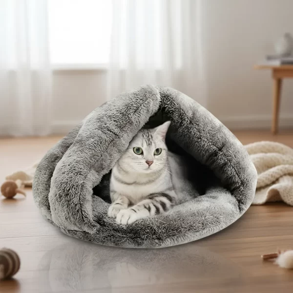 Cama Cucha De Peluche Para Gato Perro Mascota Cueva