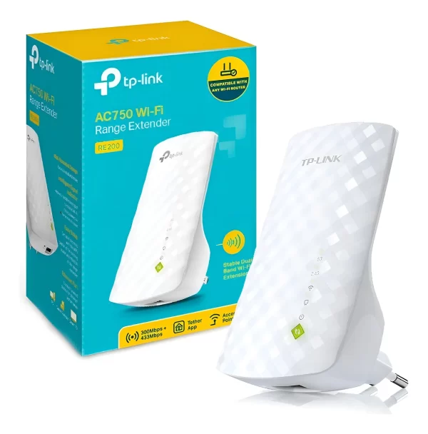 Repetidor Extensor de rango Wi-Fi 5 Doble Banda TP-Link RE200 AC750