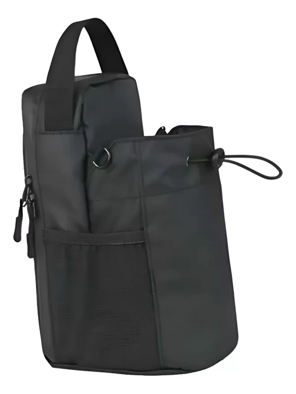 Bolso Gimnasio Magnético Deportivo Botellero Bandolera Gym Negro Lisa
