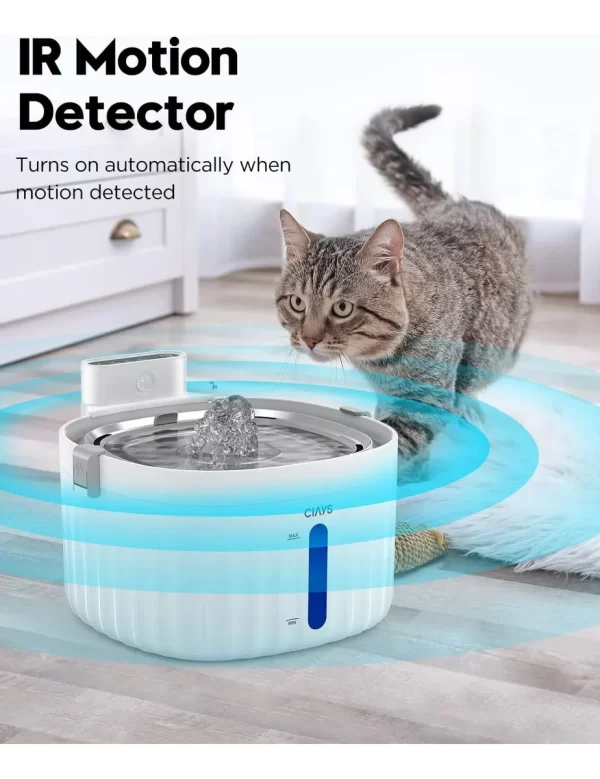 Bebedero Fuente De Agua Para Mascotas Acero Inoxidable Color Blanco