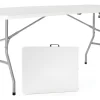 Mesa Para Jardin Exteriror Plegable Camping Portatil Picnic 150 x 70 Cm Color Blanco Gardenlife
