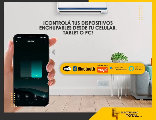 Tomacorriente Wifi Smart Doble Enchufe Inteligente Domótica Color Blanco