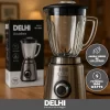 Licuadora De Vaso 1000w 1.5l Acero Inox Jarra Vidrio Delhi Color Plateado