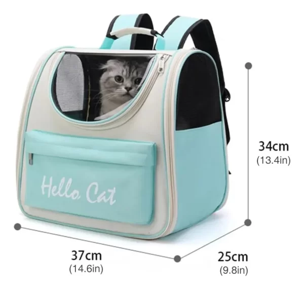 Mochila Hello Cat Para Mascotas Gatos Y Perros Suono Color Celeste