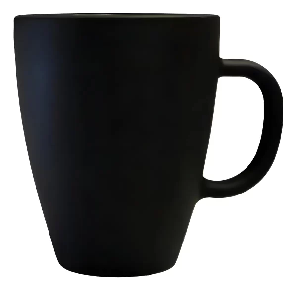 Taza Mug Vidrio Negro Mate Durax Armonia X6