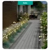 Estaca Luz Solar Ramo 8 Leds Bombillas Jardin Exterior X 2u Negro